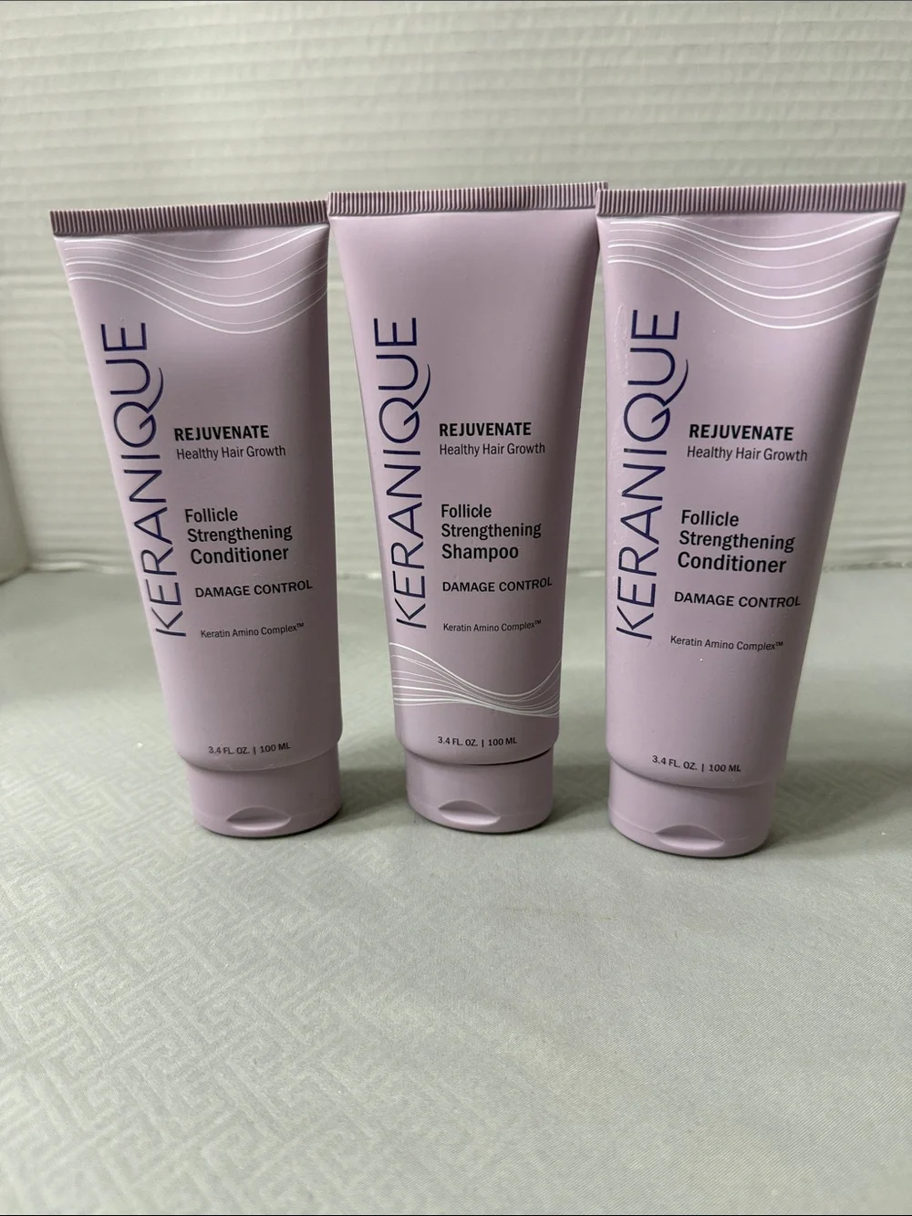 Keranique Rejuvenate Follicle Strengthening  Shampoo & Conditioner Lot of 3